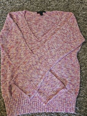 J. Crew Marled Pink V-Neck Sweater